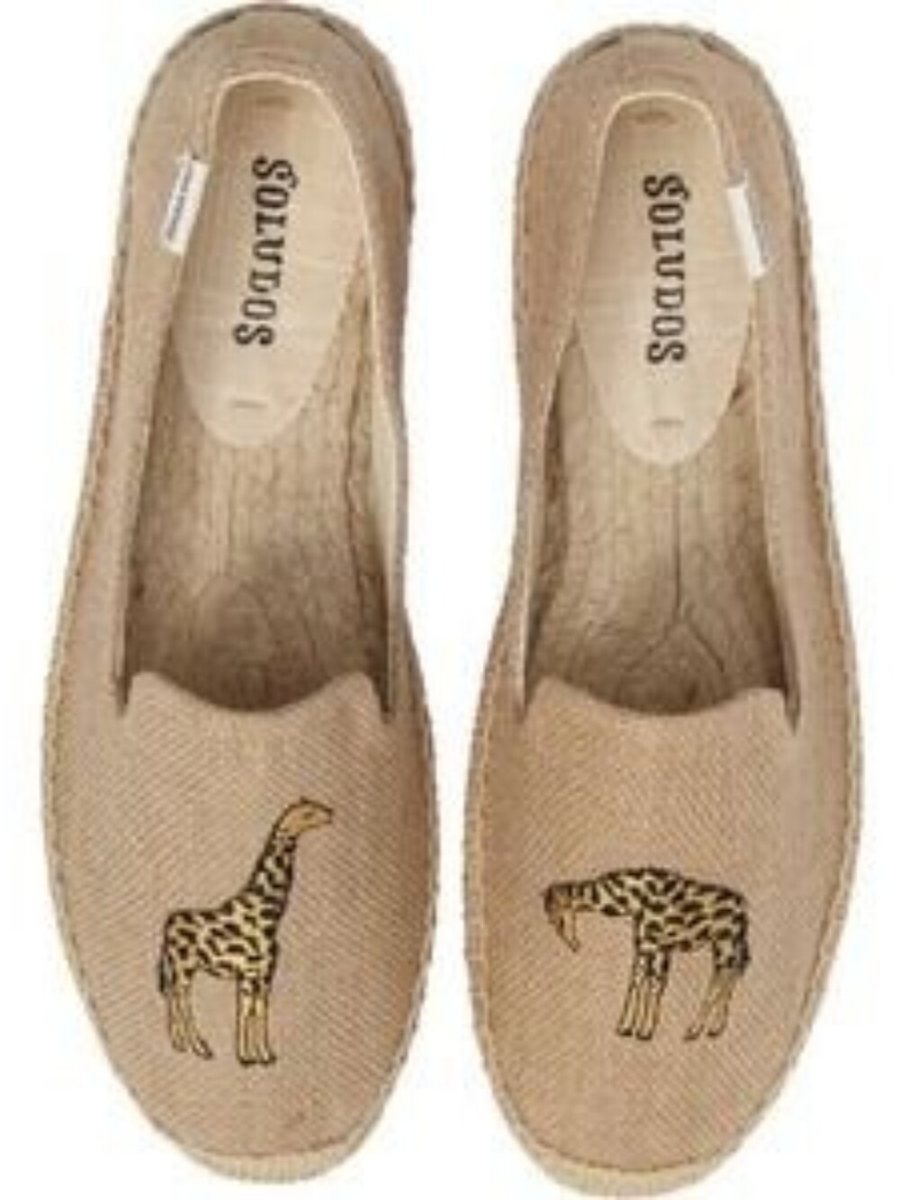 Soludos Giraffe Embroidered Tan Summer Espadrilles